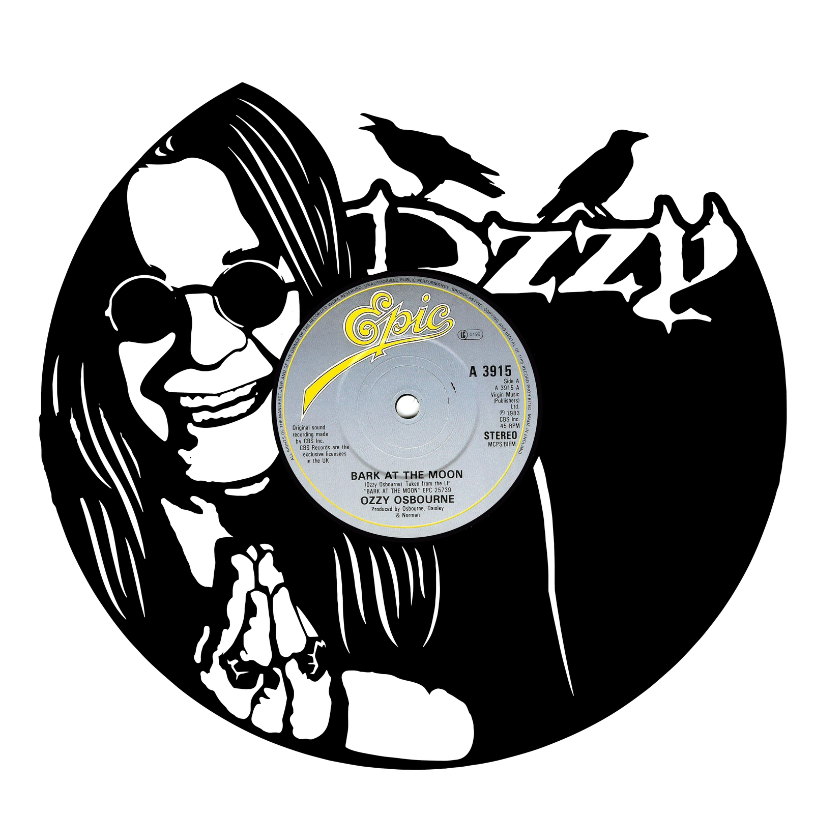 Ozzy Osbourne サイン入りLPレコード Ozzy Blizzard Of Ozz Framed Cherry wood Reproduction Signature LP